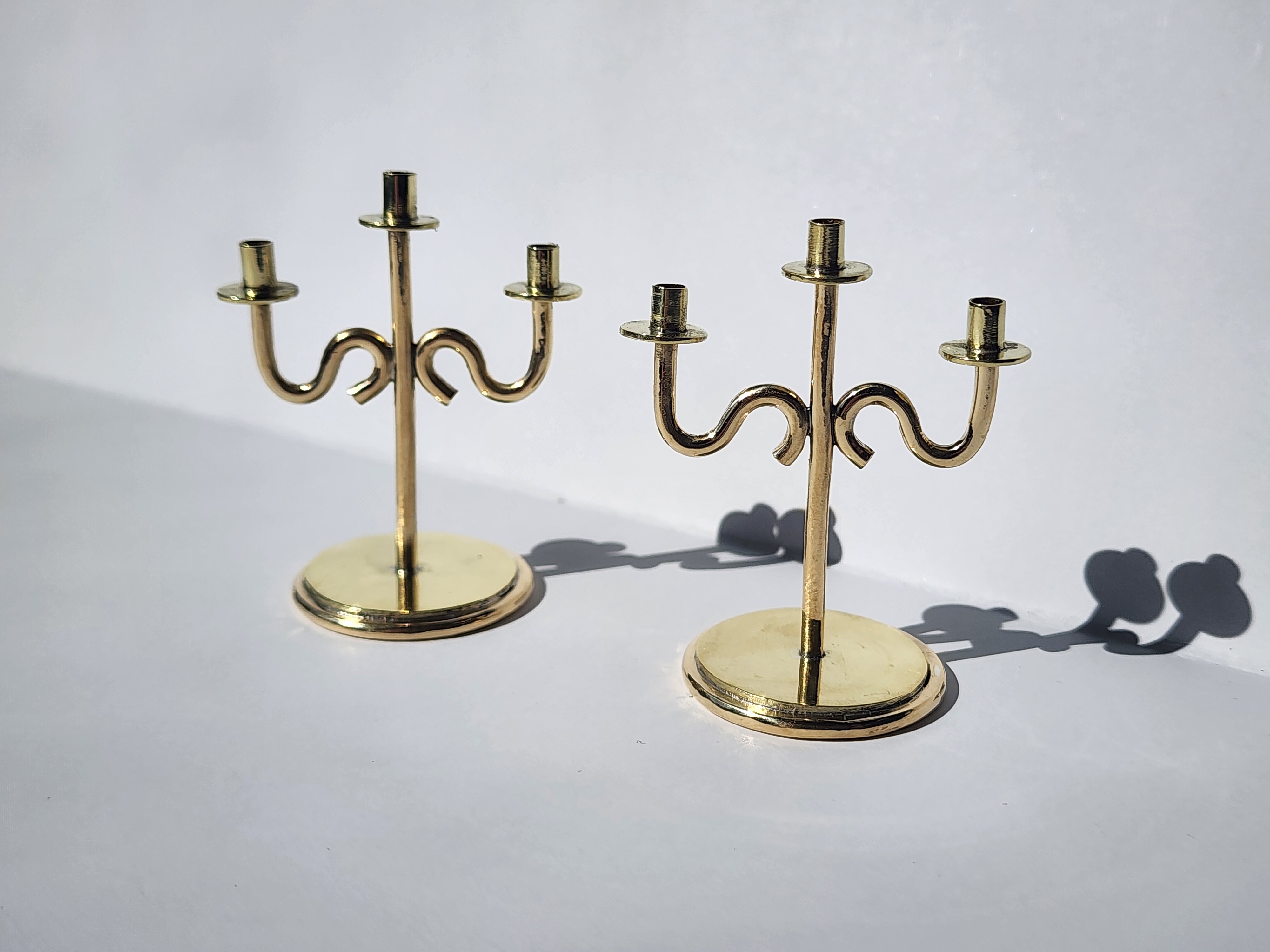 Miniature Sculptures: Brass Candelabra