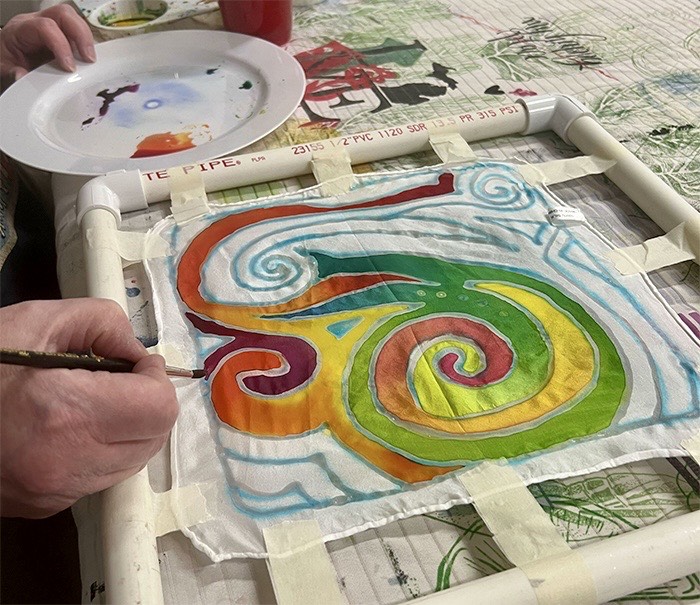 Dye Painting on Silk