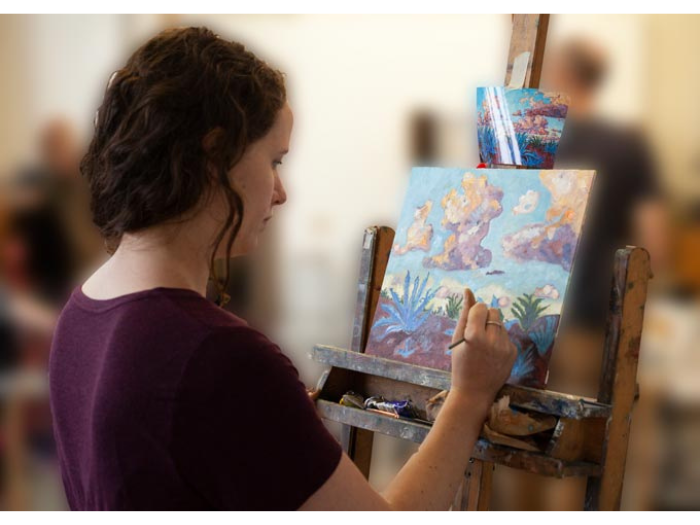 Landscape Painting in the Studio