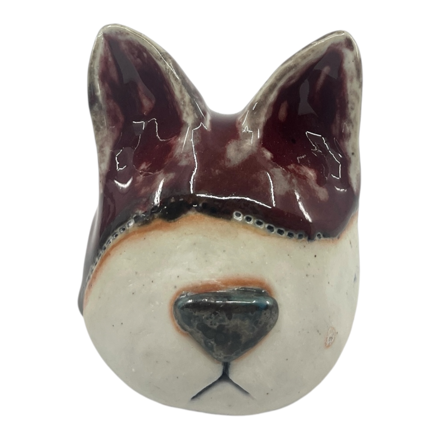 White and Red Cat Head