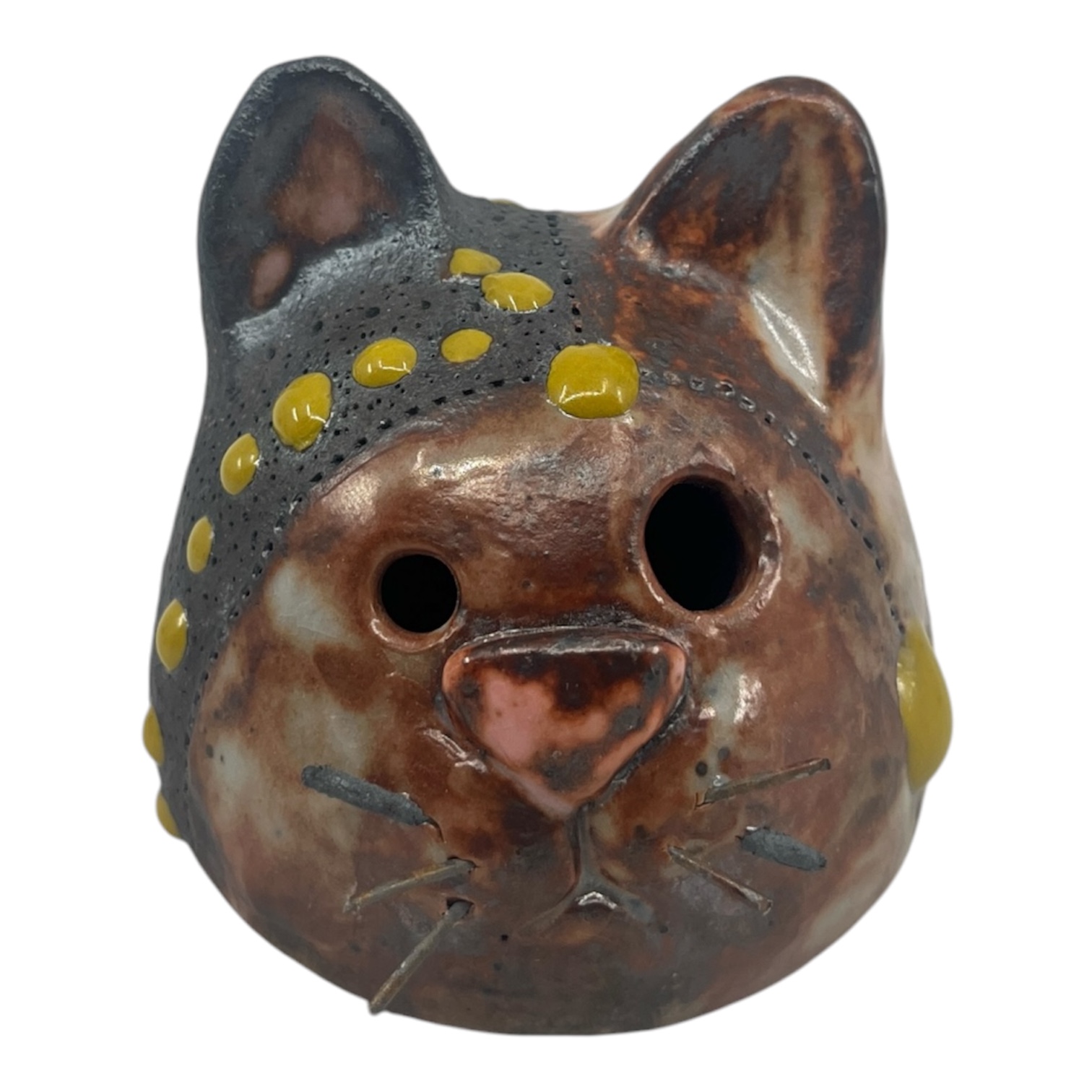 Black Cat Head with Yellow Globs