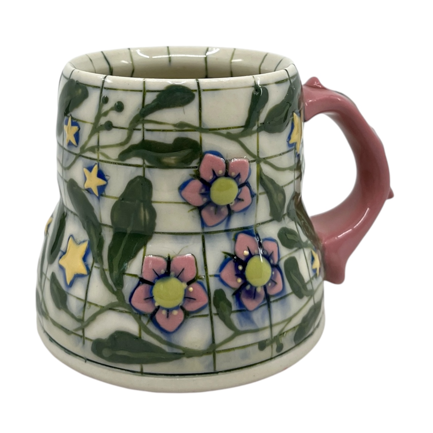 Grid & vine mug
