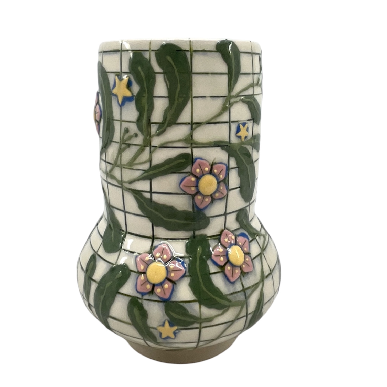 Grid & vine vase