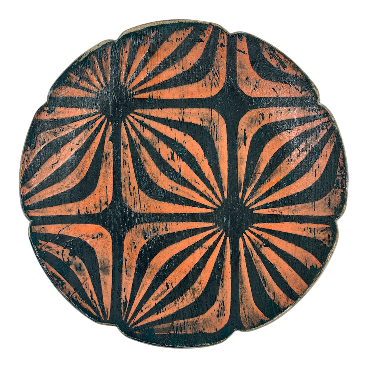 Orange and blue plate. 