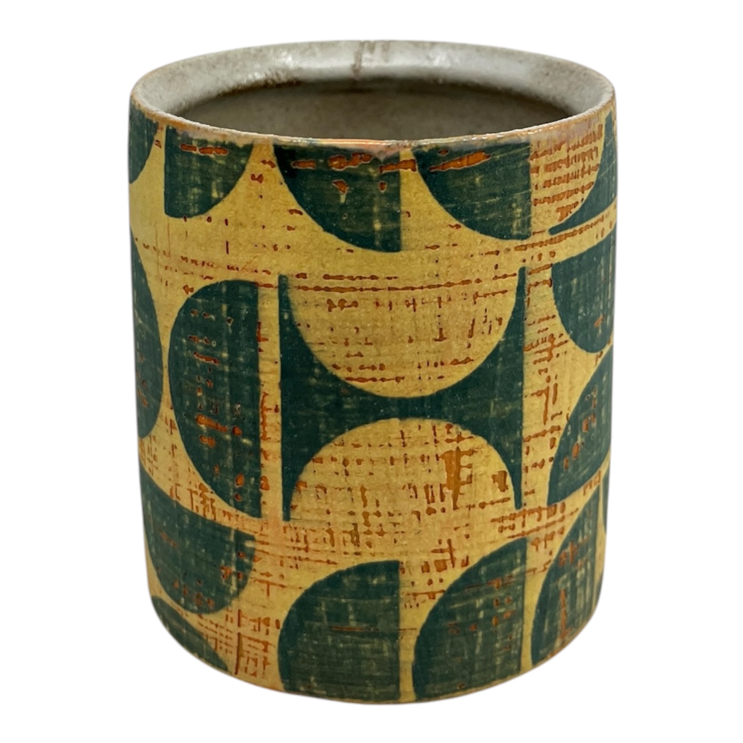 Cup w/ blue, yellow, orange