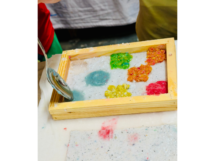Family Paper Making with Recycled Materials