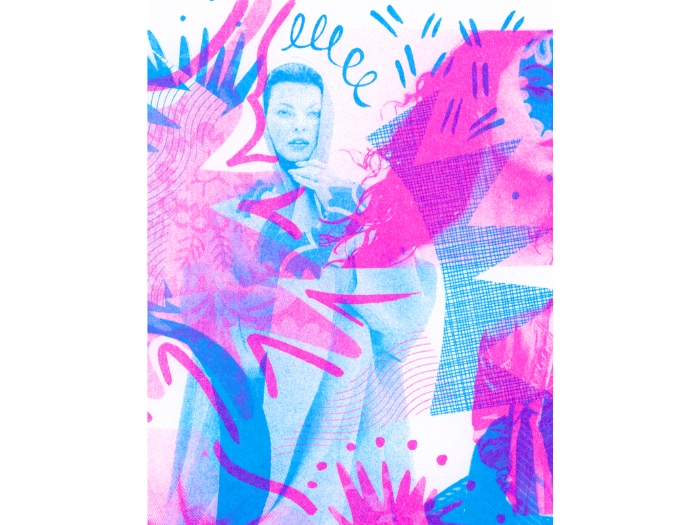 Riso Magic: Violet + Cornflower & Bright Red + Green at Lillstreet Art Center