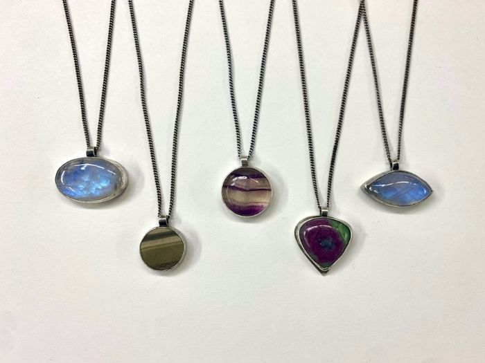 Simple Silver & Stone Pendant